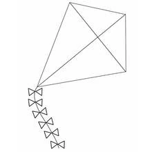 Dibujo de Cometa con una cola de lazos para colorear Dibujo de Cometa con una cola de lazos para colorear