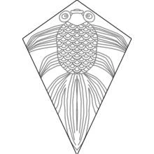 Dibujo de Cometa con forma de pez para colorear Dibujo de Cometa con forma de pez para colorear