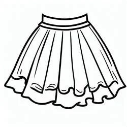 Dibujo de Falda acampanada con volante ondulado para colorear Dibujo de Falda acampanada con volante ondulado para colorear