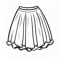 Dibujo de Falda amplia con pliegues suaves para colorear Dibujo de Falda amplia con pliegues suaves para colorear