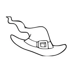 Dibujo de Sombrero de bruja con ala ancha y hebilla morada para colorear Dibujo de Sombrero de bruja con ala ancha y hebilla morada para colorear