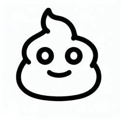 Dibujo de Caca emoji con remolino en la cima para colorear