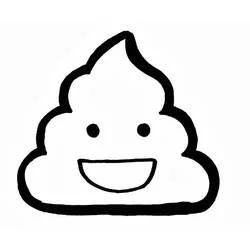 Dibujo de Caca emoji sonriente para colorear