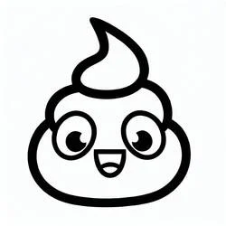 Dibujo de Caca con punta enroscada y sonrisa amplia para colorear