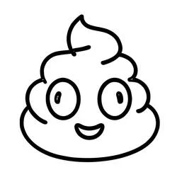 Dibujo de Caca emoji con espiral en capas para colorear