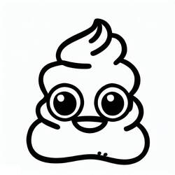 Dibujo de Caca Emoji divertida sonriendo para colorear
