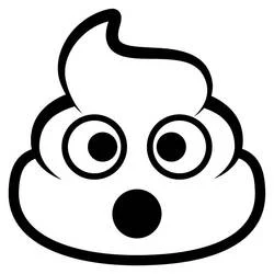 Dibujo de Caca Emoji sorprendida para colorear