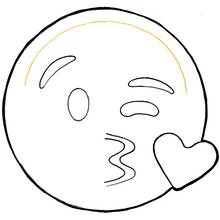 Dibujo de Emoji lanzando un beso para colorear