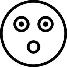Dibujo de Emoji con cara de sorpresa para colorear