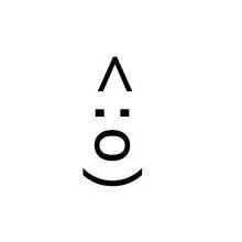 Dibujo de Emoji simple con nariz triangular para colorear