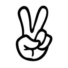 Dibujo de Emoji de mano haciendo la señal de paz para colorear