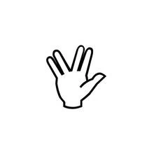 Dibujo de Emoji mano con saludo vulcano para colorear
