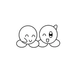 Dibujo de Emoji mejores amigos sonriendo para colorear