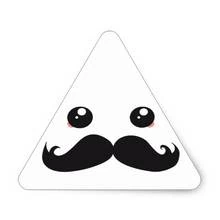 Dibujo de Emoji triangular con un gran bigote para colorear