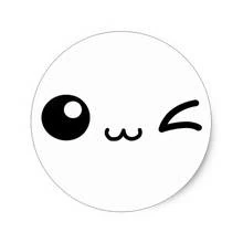 Dibujo de Emoji de guiño redondo para colorear