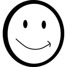 Dibujo de Emoji con sonrisa terminada en pequeña flecha para colorear
