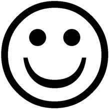Dibujo de Emoji con ojos de punto y sonrisa simple para colorear