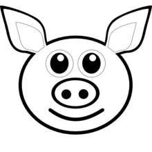 Dibujo de Emoji cara de cerdo para colorear
