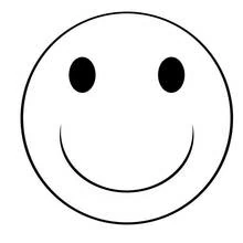 Dibujo de Emoji sonriente con una gran sonrisa para colorear