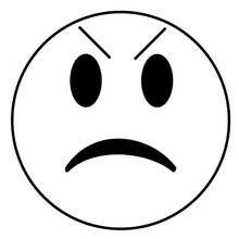 Dibujo de Emoji con cara de enfado para colorear