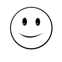 Dibujo de Emoji con reflejos blancos en los ojos para colorear