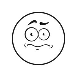 Dibujo de Emoticon con cara de preocupación para colorear