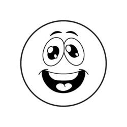 Dibujo de Emoticon con ojos grandes y amplia sonrisa para colorear