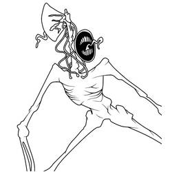 Dibujo de Siren Head enojado con la boca bien abierta para colorear