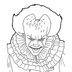 Dibujo de Payaso terrorífico con cuello de volantes para colorear