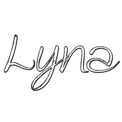 Dibujo de Nombre Lyna en letra cursiva para colorear