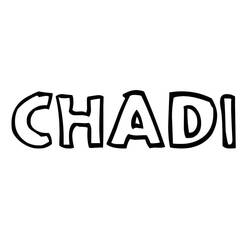 Dibujo de Chadi escrito en letras burbuja para colorear