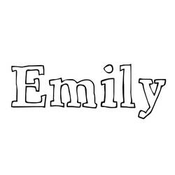 Dibujo de Emily escrito en letras grandes para colorear