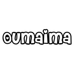 Dibujo de Oumaima en letras burbuja para colorear