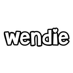 Dibujo de Wendie escrito en letras burbuja para colorear