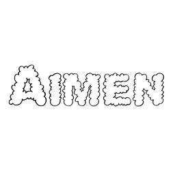 Dibujo de Aimen escrito en letras burbuja para colorear