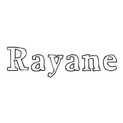 Dibujo de Rayane escrito en letras grandes para colorear