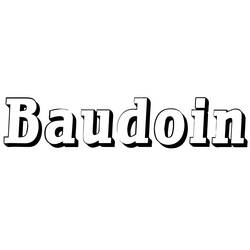 Dibujo de Nombre Baudoin en letras mayúsculas para colorear