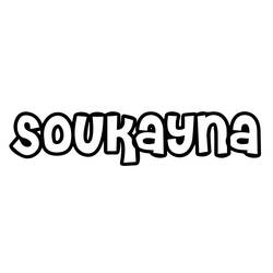 Dibujo de Nombre Soukayna en letras burbuja para colorear
