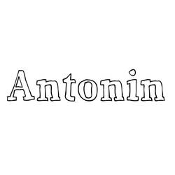 Dibujo de Nombre Antonin en letras grandes para colorear