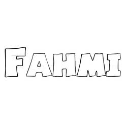 Dibujo de Nombre Fahmi en letras burbuja para colorear