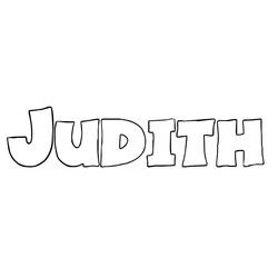 Dibujo de Judith escrito en letras burbuja para colorear