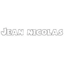 Dibujo de Nombre Jean Nicolas en letras burbuja para colorear