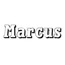 Dibujo de Nombre Marcus en letras mayúsculas para colorear