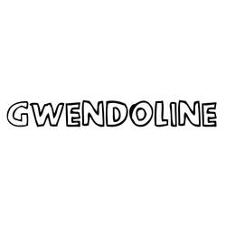 Dibujo de Gwendoline en letras burbuja para colorear
