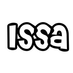 Dibujo de Nombre de Pila Issa en letras burbuja para colorear