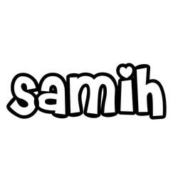 Dibujo de Samih en letras burbuja para colorear
