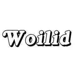 Dibujo de Nombre Woilid en letras burbuja para colorear