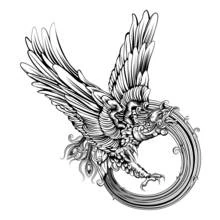 Dibujo de Tatuaje de águila real para colorear