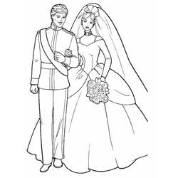 Dibujo de Boda de una pareja principesca para colorear