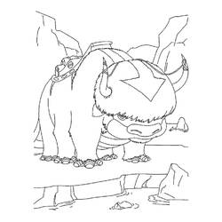 Dibujo de Appa de pie entre rocas escarpadas para colorear